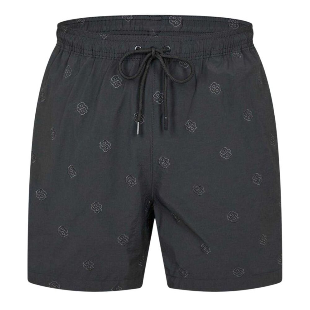 Boss Mens All Over Logo Regular Swim Shorts / Black